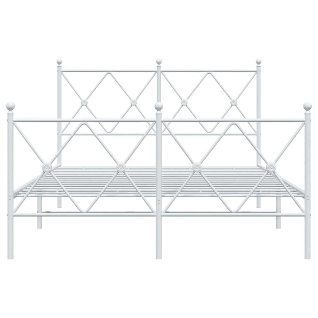 Metalni okvir kreveta uzglavlje i podnožje bijeli 120x200 cm