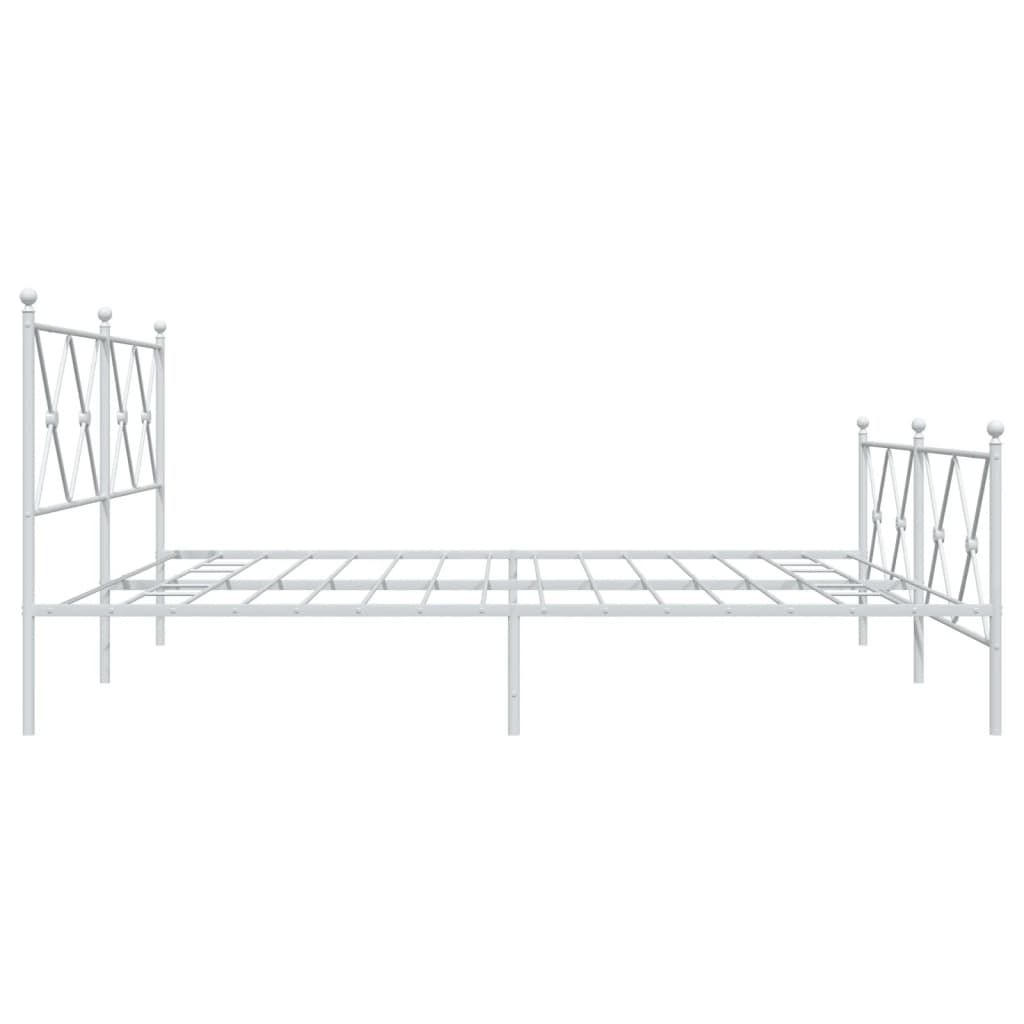 Metalni okvir kreveta uzglavlje i podnožje bijeli 183x213 cm