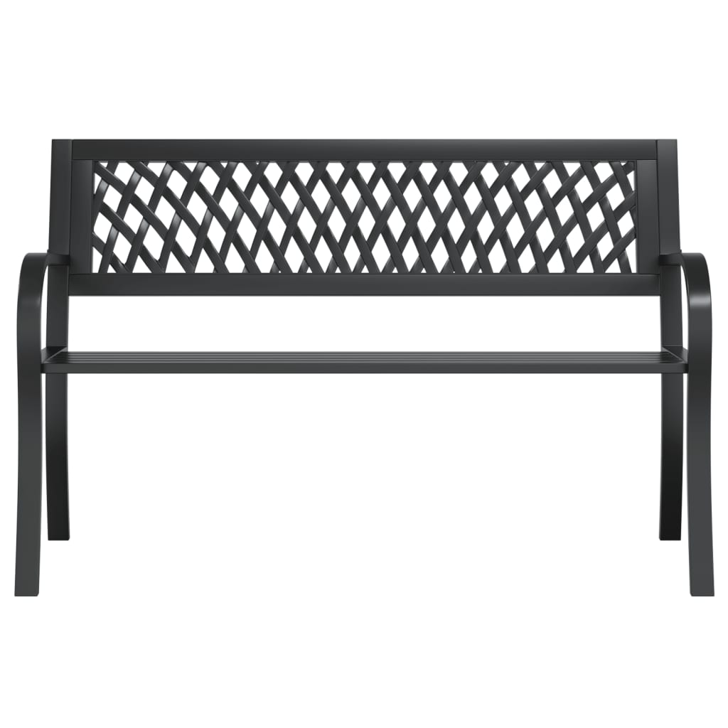 Vrtna klupa crna 120 cm čelična