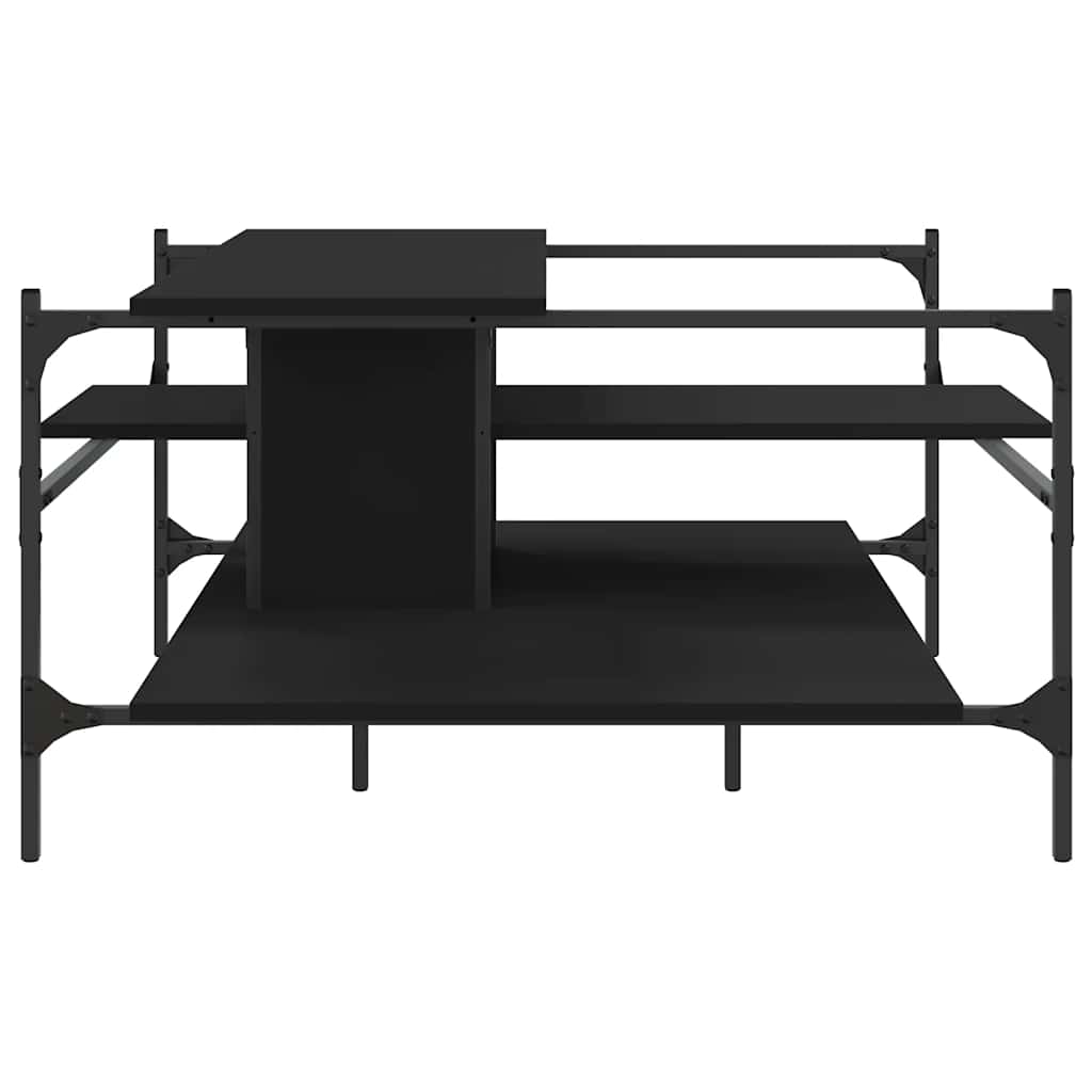 Stolić za kavu crni 100 x 100 x 48,5 cm od konstruiranog drva