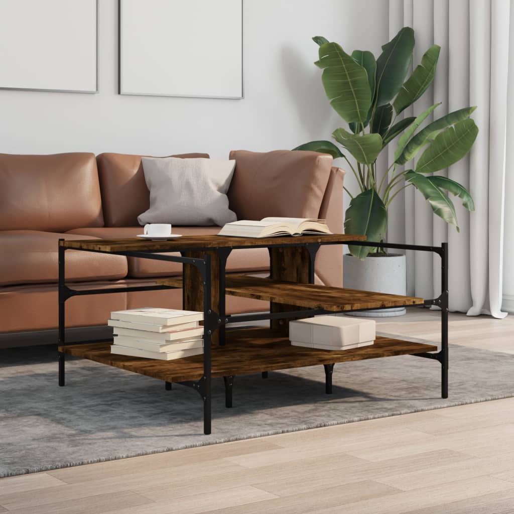 Stolić za kavu boja hrasta 100x100x48,5 cm konstruirano drvo