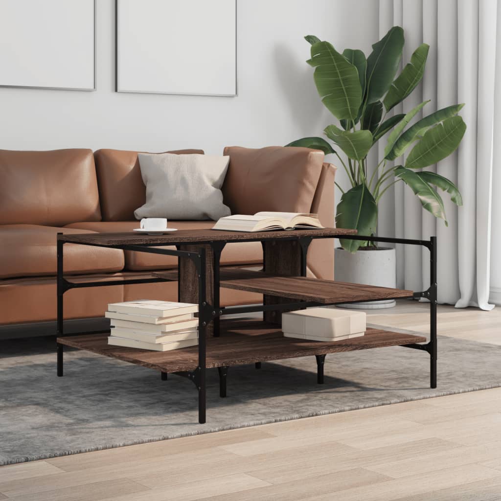 Stolić za kavu boja hrasta 100x100x48,5 cm konstruirano drvo