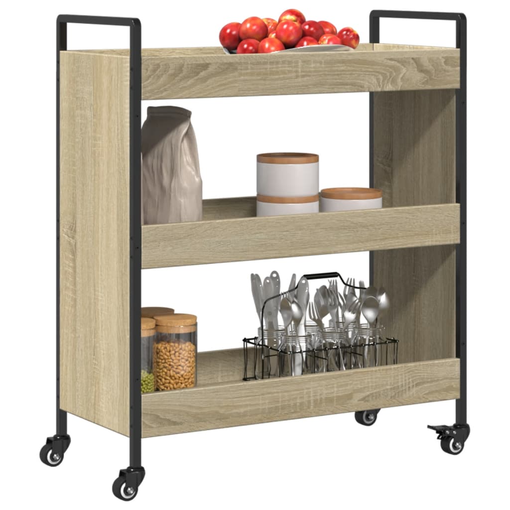 Kuhinjska kolica boja hrasta 70 x 30 x 82 cm konstruirano drvo