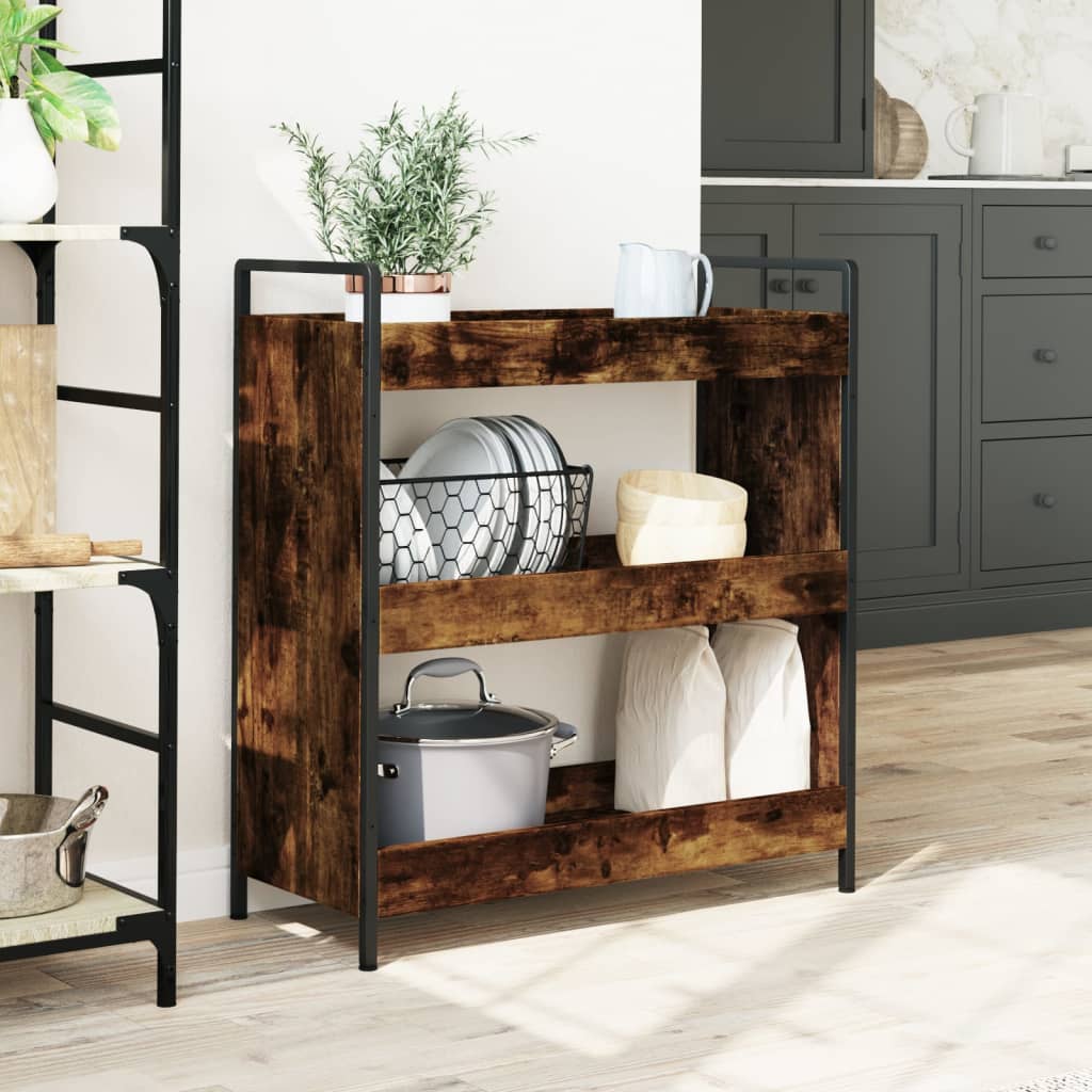 Kuhinjska kolica boja hrasta 70 x 30 x 82 cm konstruirano drvo