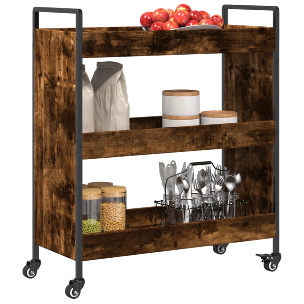 Kuhinjska kolica boja hrasta 70 x 30 x 82 cm konstruirano drvo