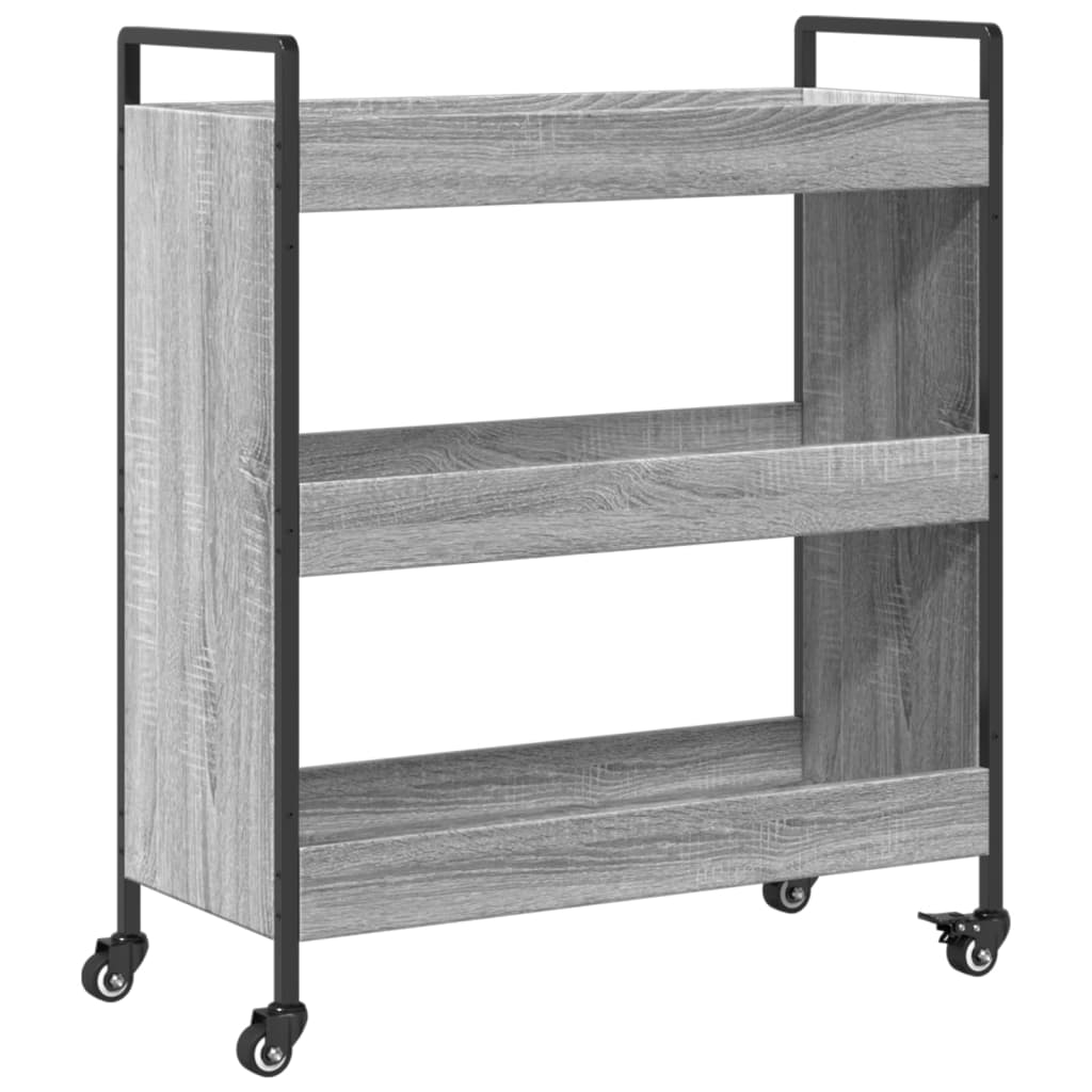 Kuhinjska kolica siva boja hrasta 70x30x82 cm konstruirano drvo
