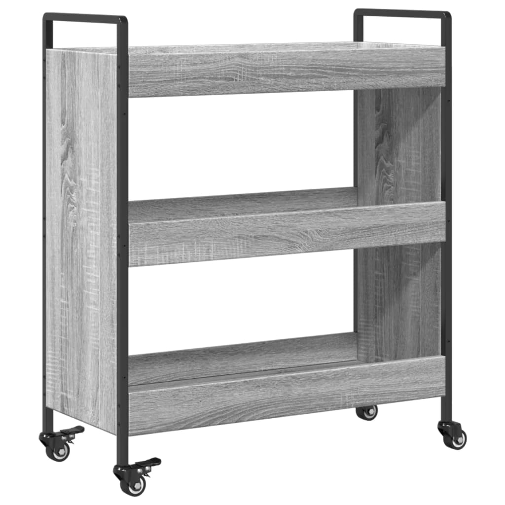 Kuhinjska kolica siva boja hrasta 70x30x82 cm konstruirano drvo