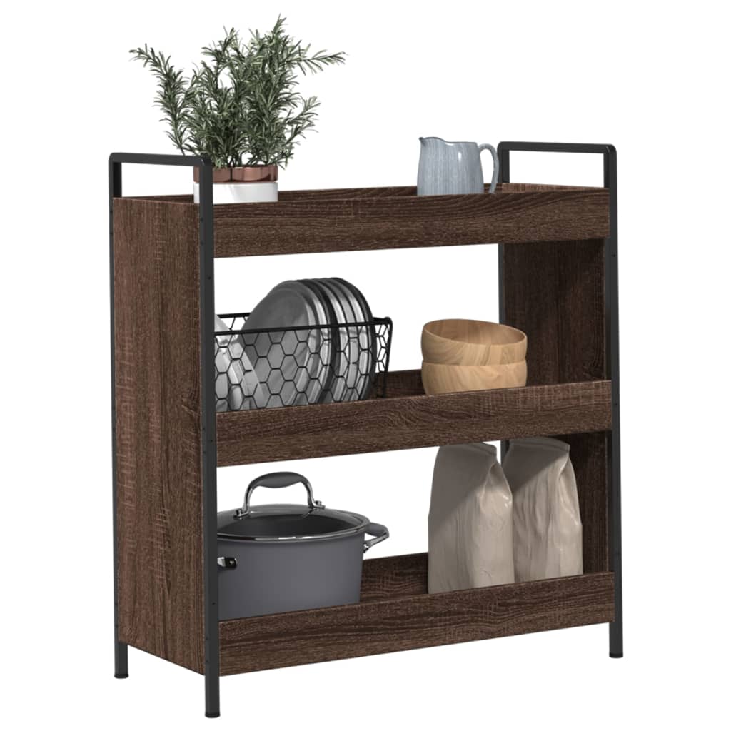 Kuhinjska kolica boja hrasta 70 x 30 x 82 cm konstruirano drvo