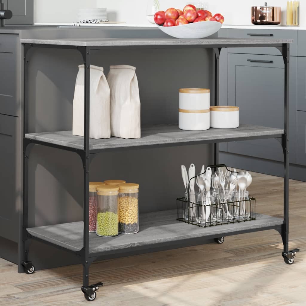 Kuhinjska kolica boja hrasta 102 x 50 x 95 cm konstruirano drvo