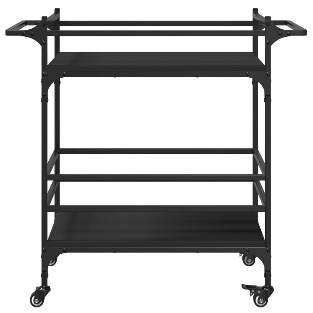 Kuhinjska kolica crna 82 x 40 x 78,5 cm od konstruiranog drva