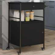 Kuhinjska kolica crna 56 x 43 x 89,5 cm od konstruiranog drva