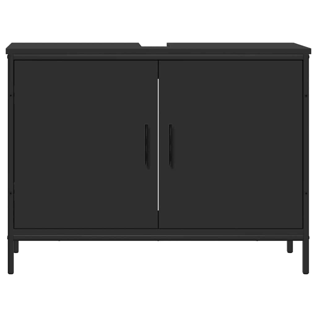 Ormarić za umivaonik crni 80 x 30 x 60 cm konstruirano drvo