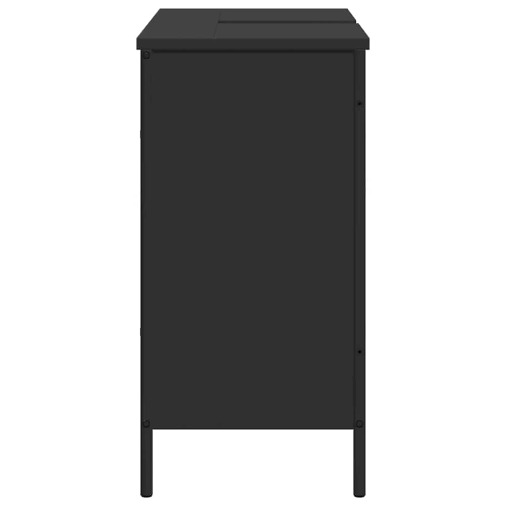 Ormarić za umivaonik crni 80 x 30 x 60 cm konstruirano drvo