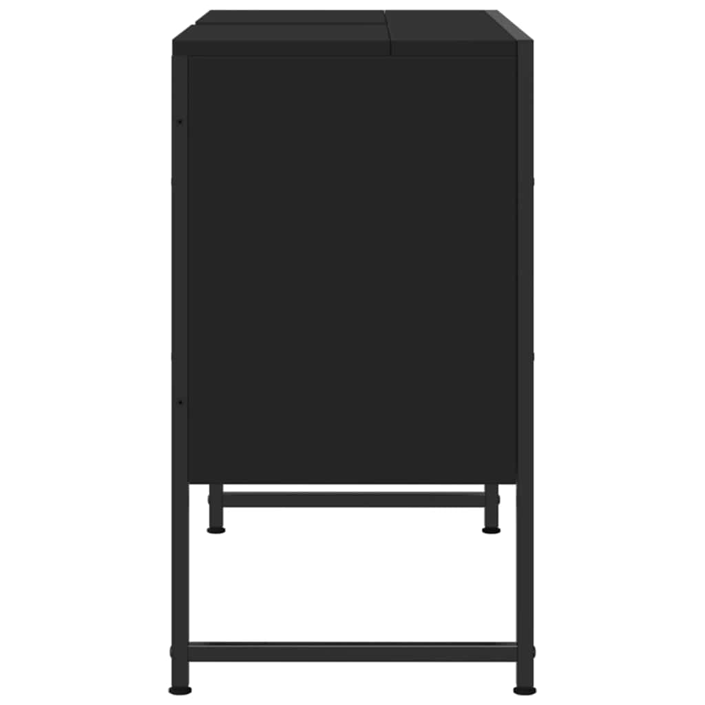 Kupaonski ormarić za umivaonik crni 80 x 33 x 60 cm drveni