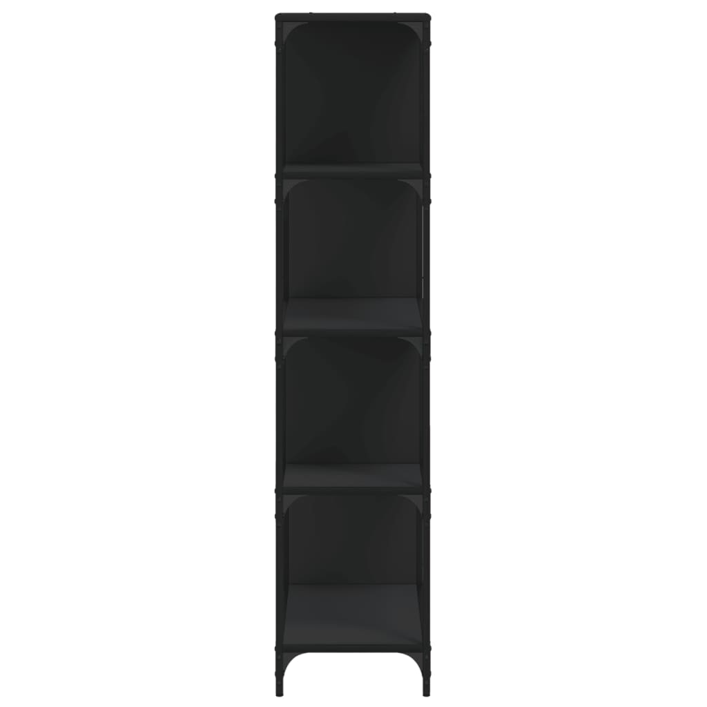 Regal za knjige 4 razine crni 139x33,5x149 cm konstruirano drvo