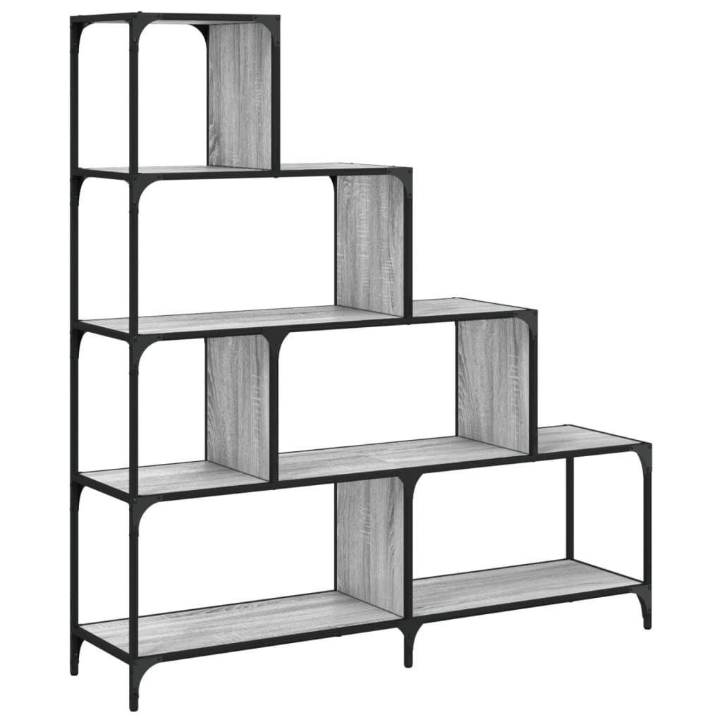 Regal za knjige s 4 razine boja hrasta 139x33,5x149 cm drveni