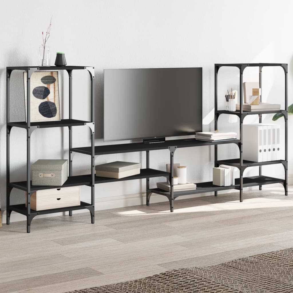 TV ormarić crni 206,5 x 28,5 x 95 cm od konstruiranog drva