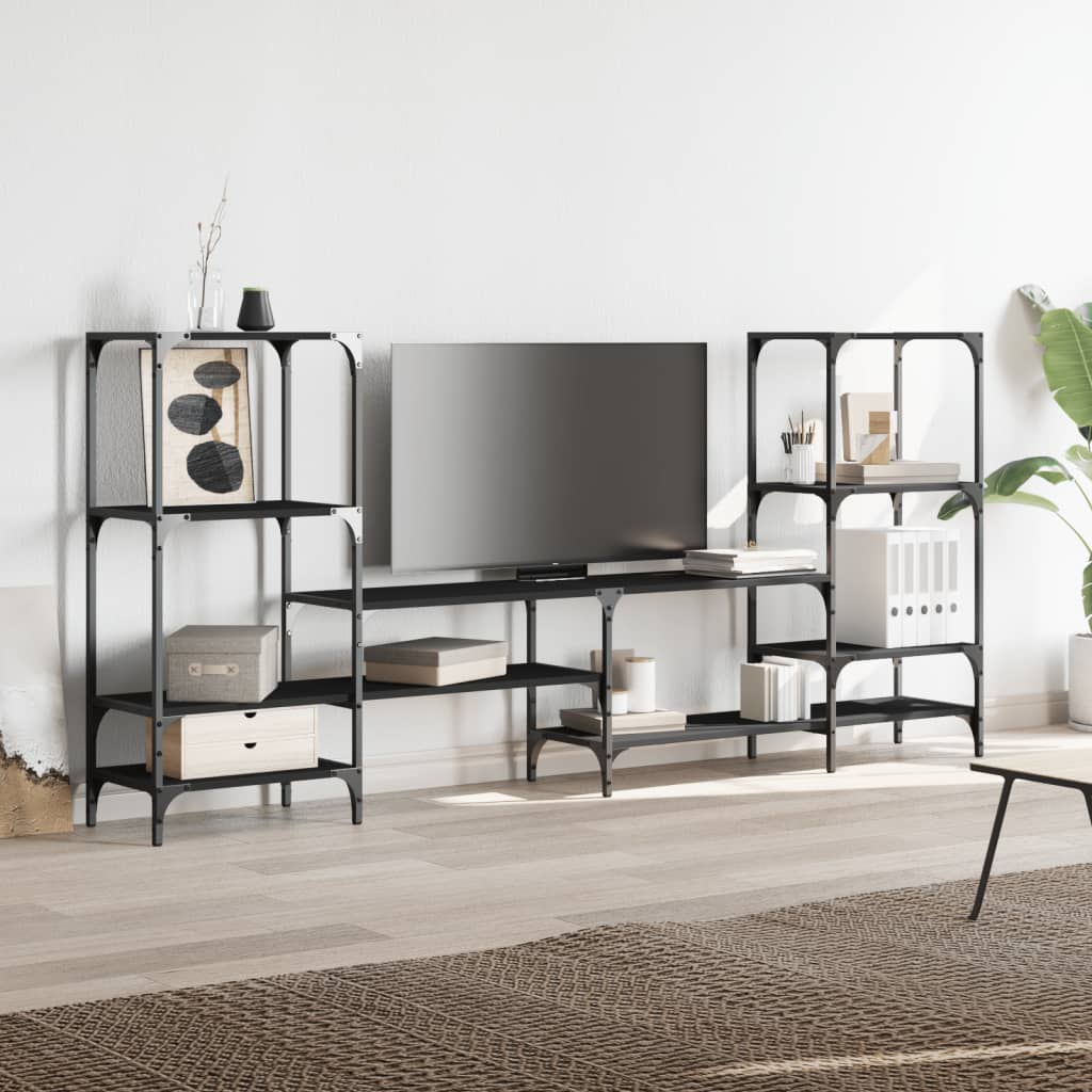 TV ormarić crni 206,5 x 28,5 x 95 cm od konstruiranog drva