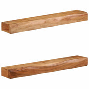 Zidne police 2 kom 80x17x8 cm od masivnog bagremovog drva