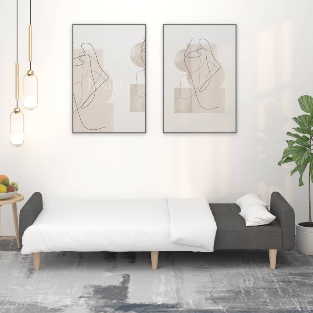 Dvosjed na razvlačenje od tkanine tamnosivi