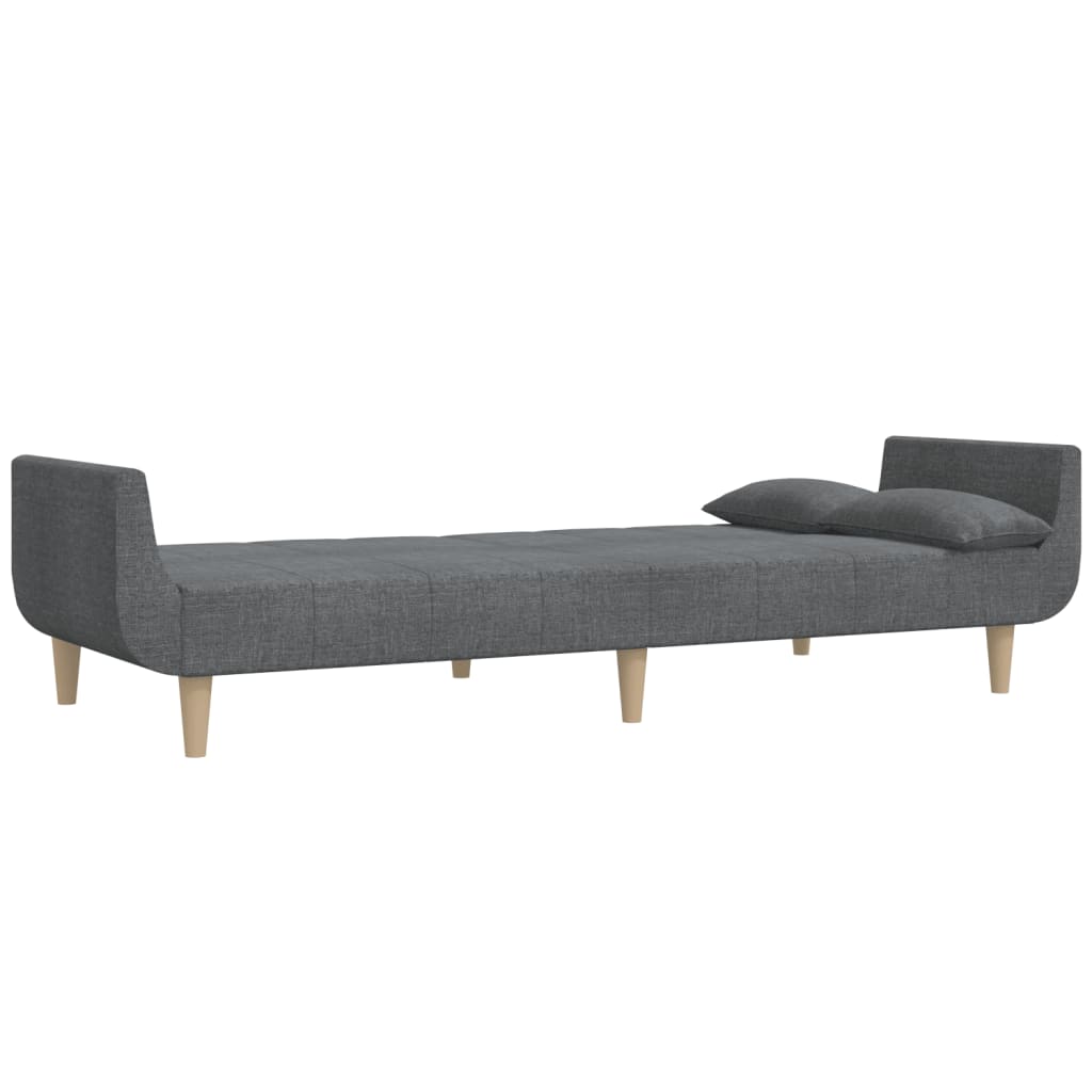 Dvosjed na razvlačenje s dva jastuka svjetlosivi od tkanine