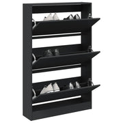 Ormarić za cipele crni 80x21x125,5 cm od konstruiranog drva
