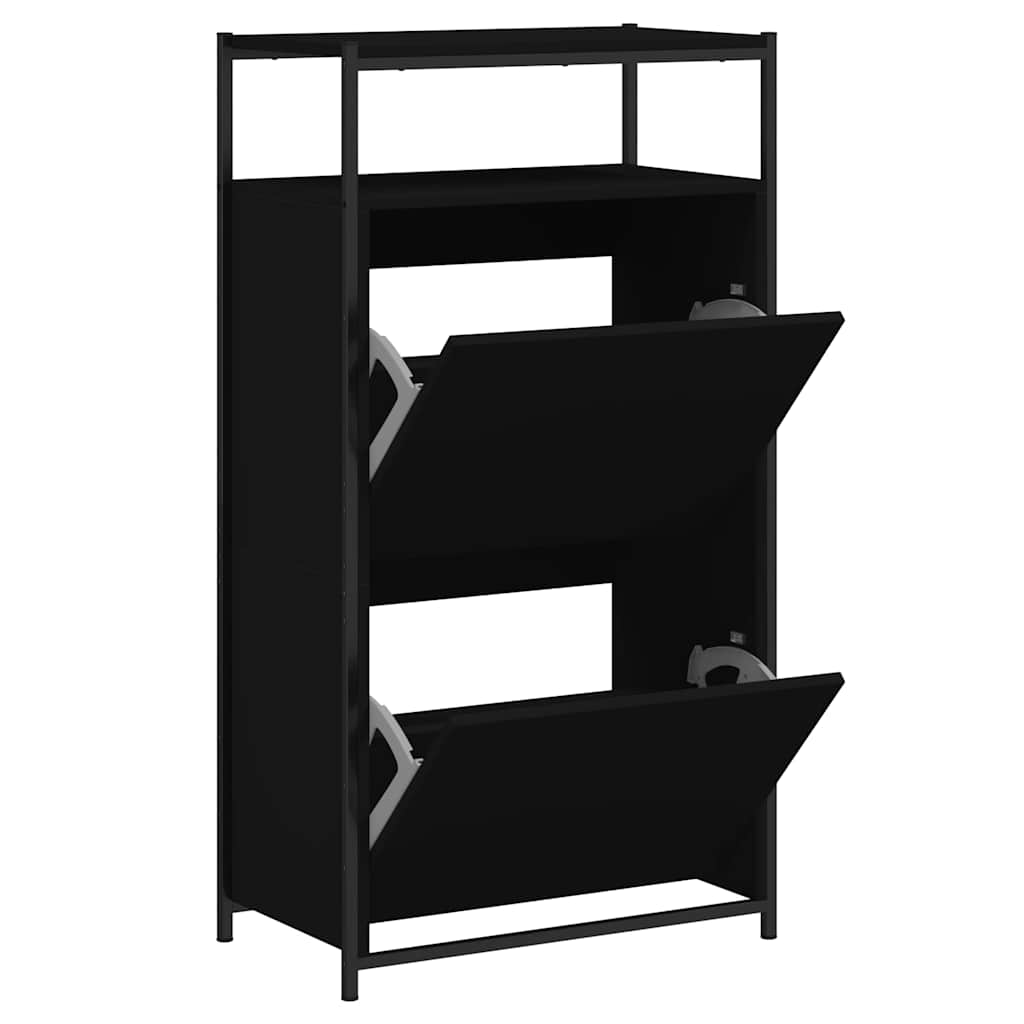Ormarić za cipele crni 60 x 34 x 112 cm od konstruiranog drva