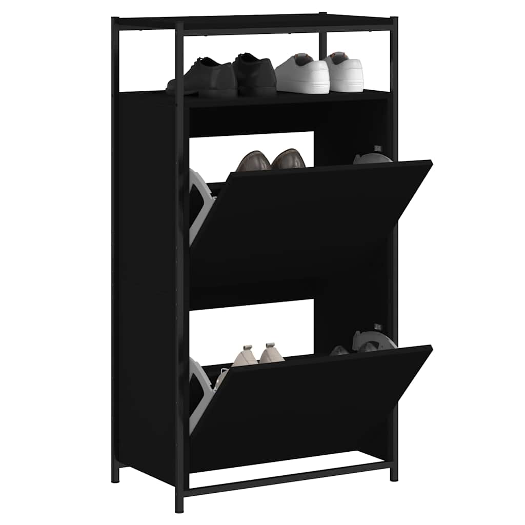 Ormarić za cipele crni 60 x 34 x 112 cm od konstruiranog drva