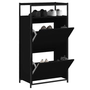 Ormarić za cipele crni 60 x 34 x 112 cm od konstruiranog drva