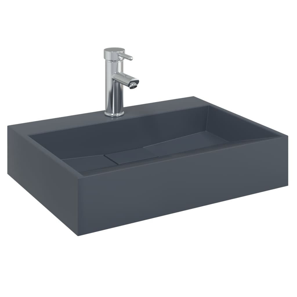 Umivaonik od lijevanih minerala/mramora 50x38x11 cm antracit