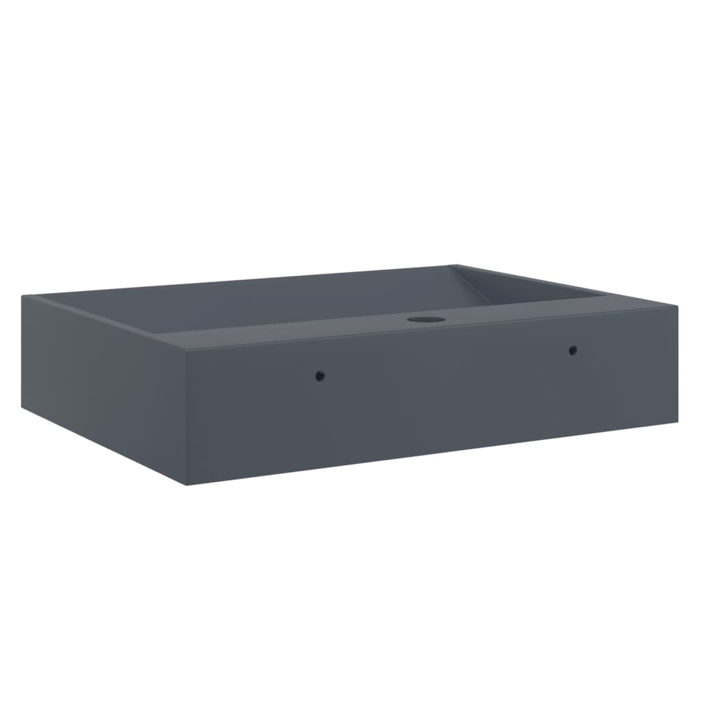 Umivaonik od lijevanih minerala/mramora 50x38x11 cm antracit
