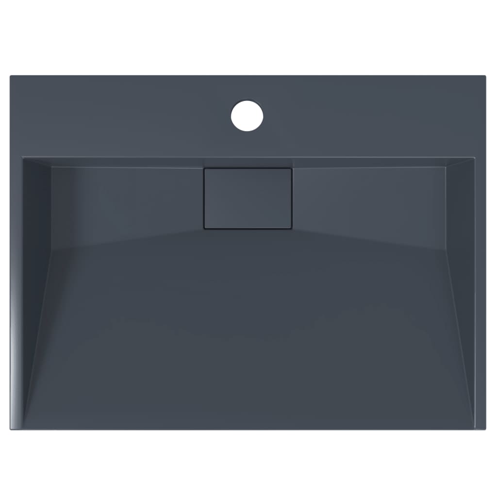 Umivaonik od lijevanih minerala/mramora 50x38x11 cm antracit