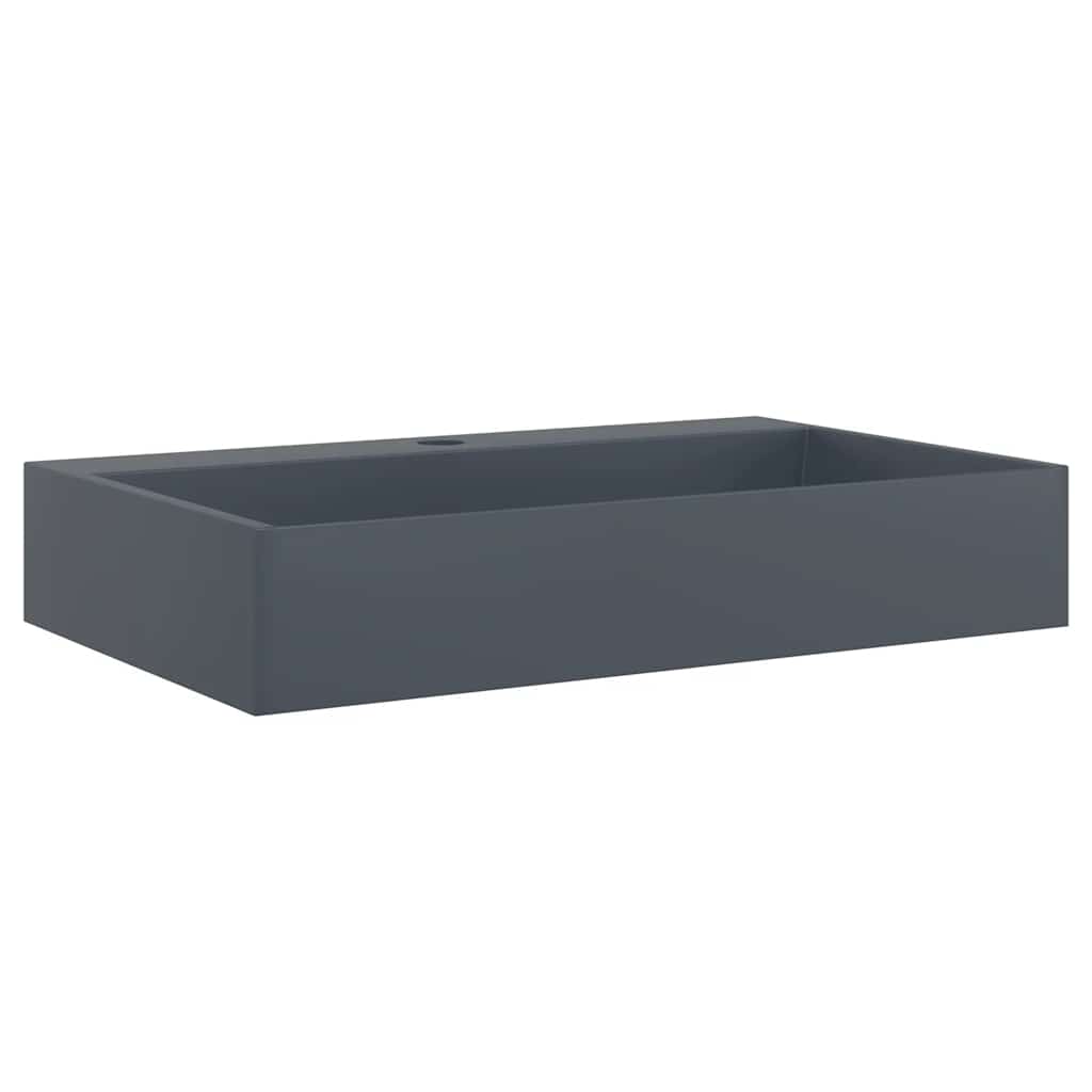 Umivaonik od lijevanih minerala/mramora 60x38x11 cm antracit