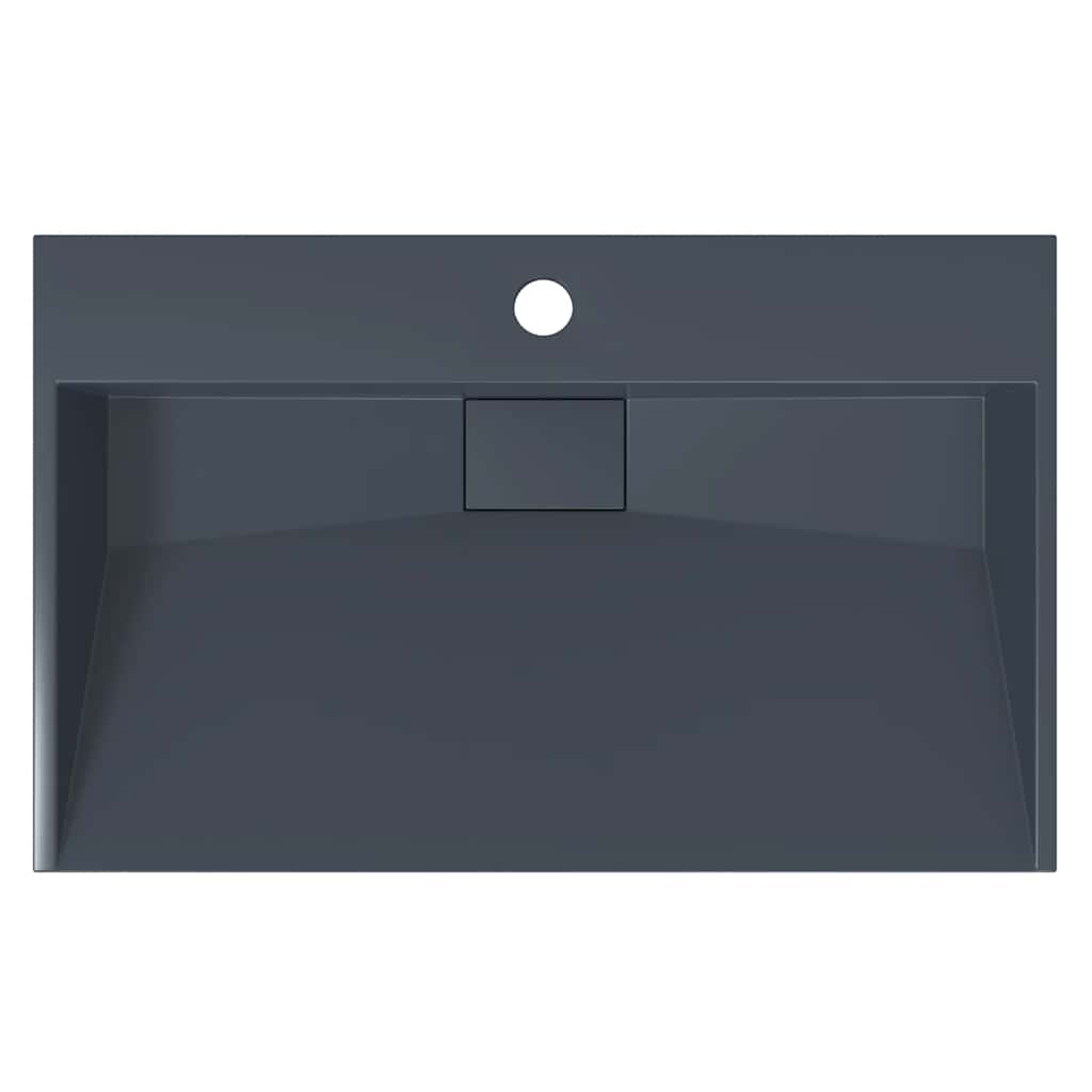 Umivaonik od lijevanih minerala/mramora 60x38x11 cm antracit