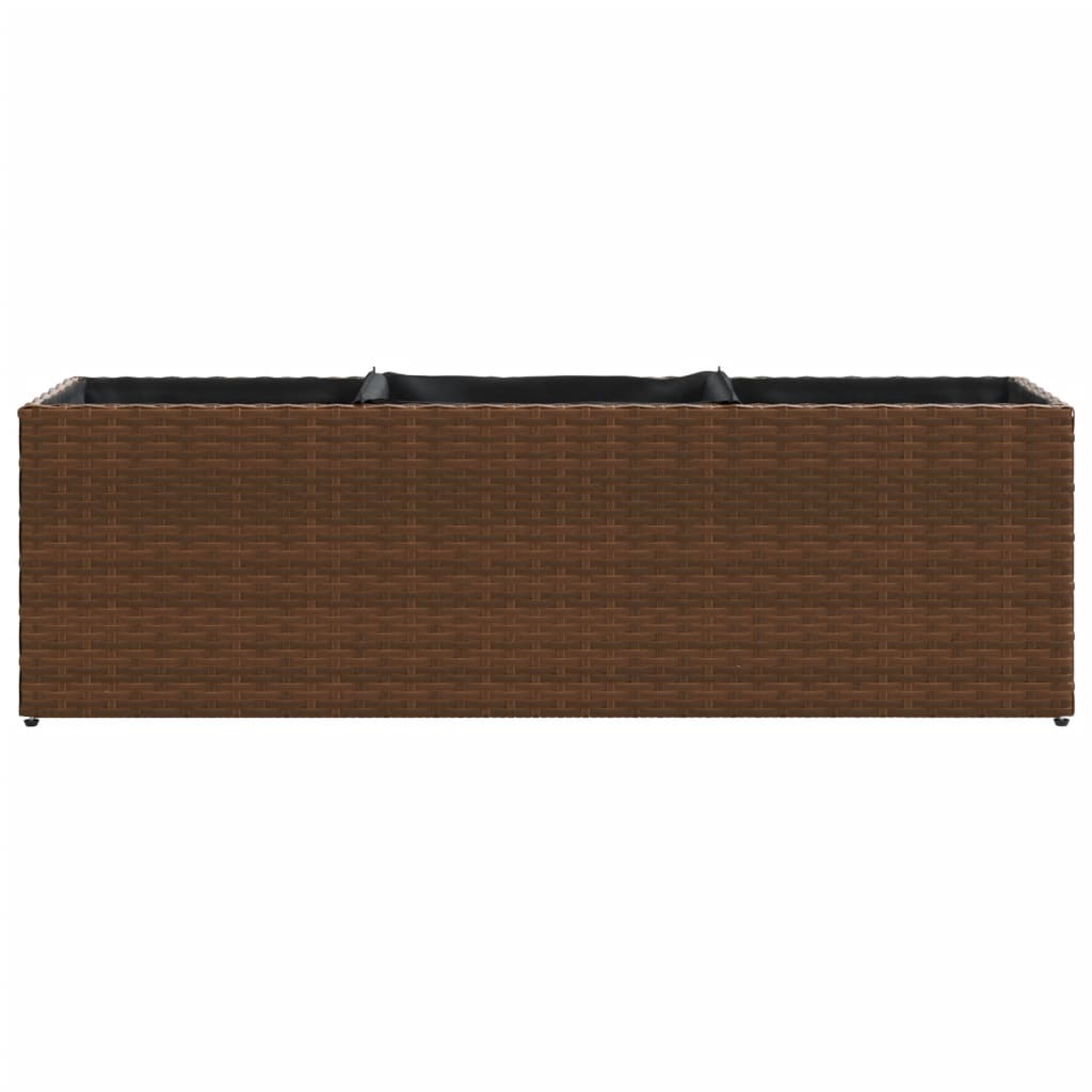 Vrtna sadilica s 3 posude smeđa 105 x 30 x 32 cm od poliratana