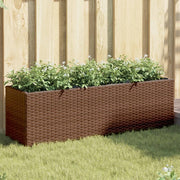 Vrtna sadilica s 3 posude smeđa 105 x 30 x 32 cm od poliratana