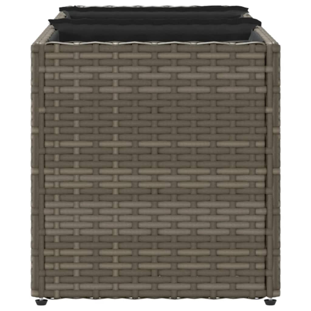 Vrtna sadilica s 3 posude siva 105 x 30 x 32 cm od poliratana