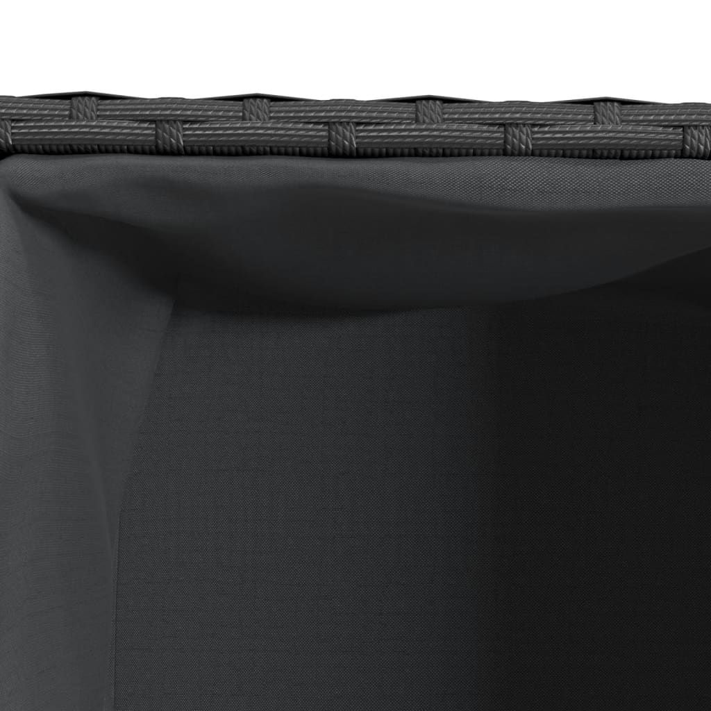 Vrtna sadilica s 2 posude crna 72 x 30 x 32 cm od poliratana