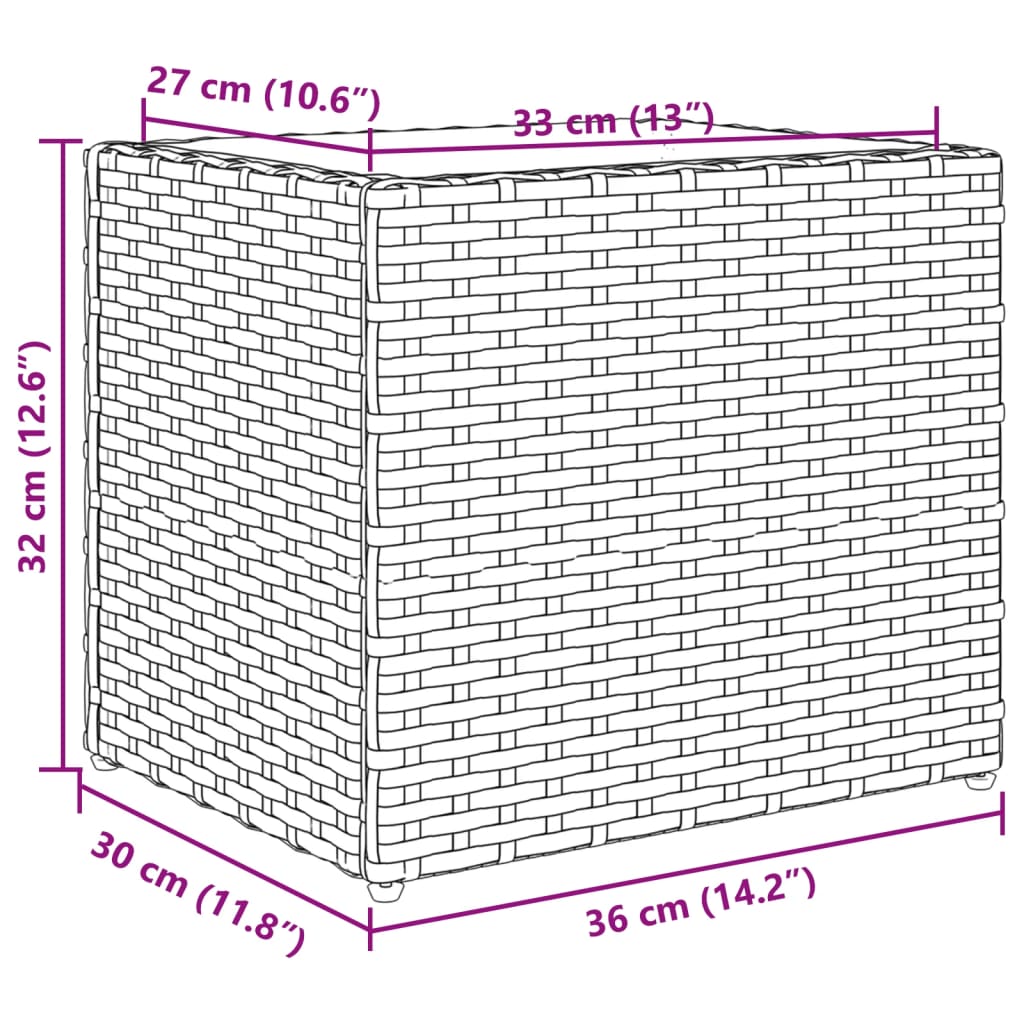 Vrtna sadilica smeđa 36 x 30 x 32 cm od poliratana