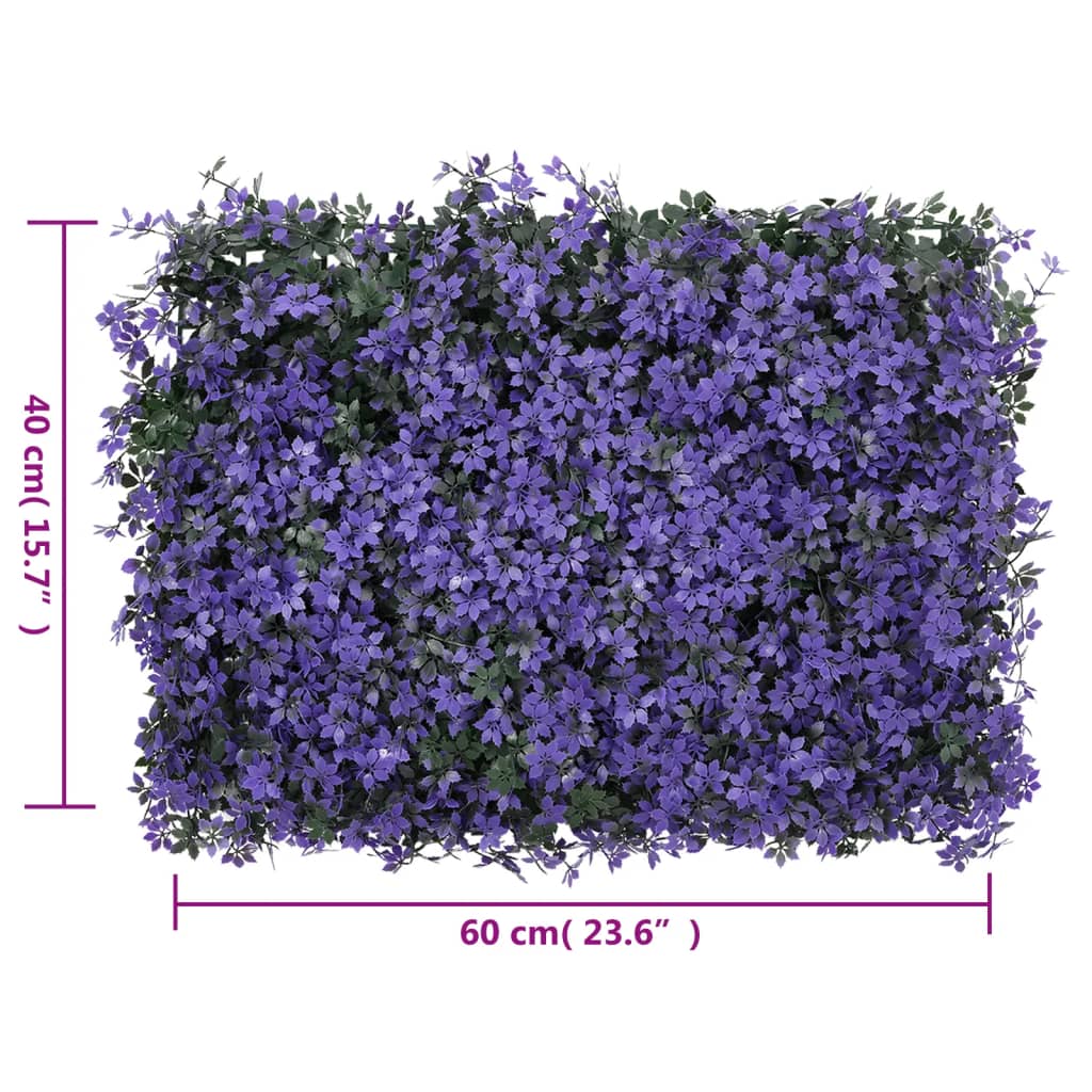 Ograda od umjetnog lišća 24 kom ljubičasta 40 x 60 cm