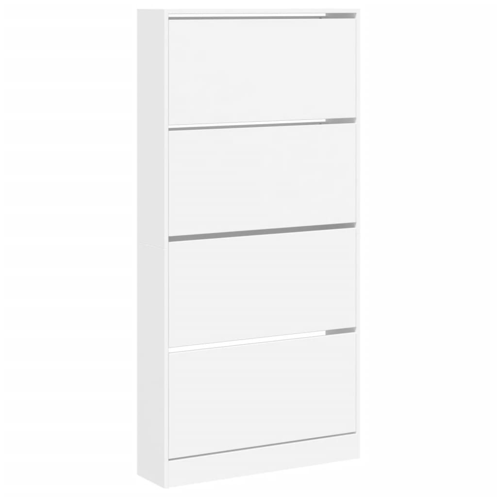 Ormarić za cipele s 4 preklopne ladice bijeli 80x21x163,5 cm