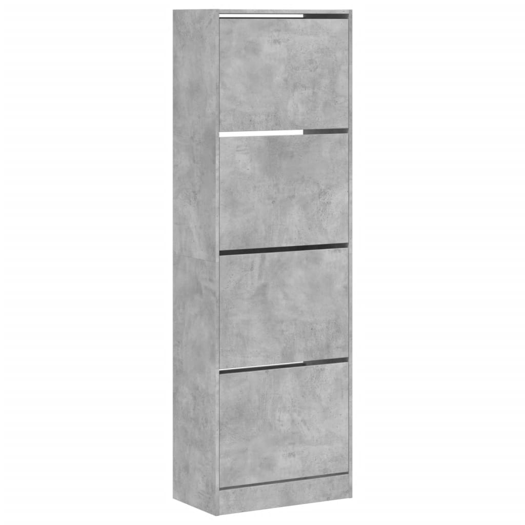 Ormarić za cipele s 4 ladice siva boja betona 60x34x187,5 cm
