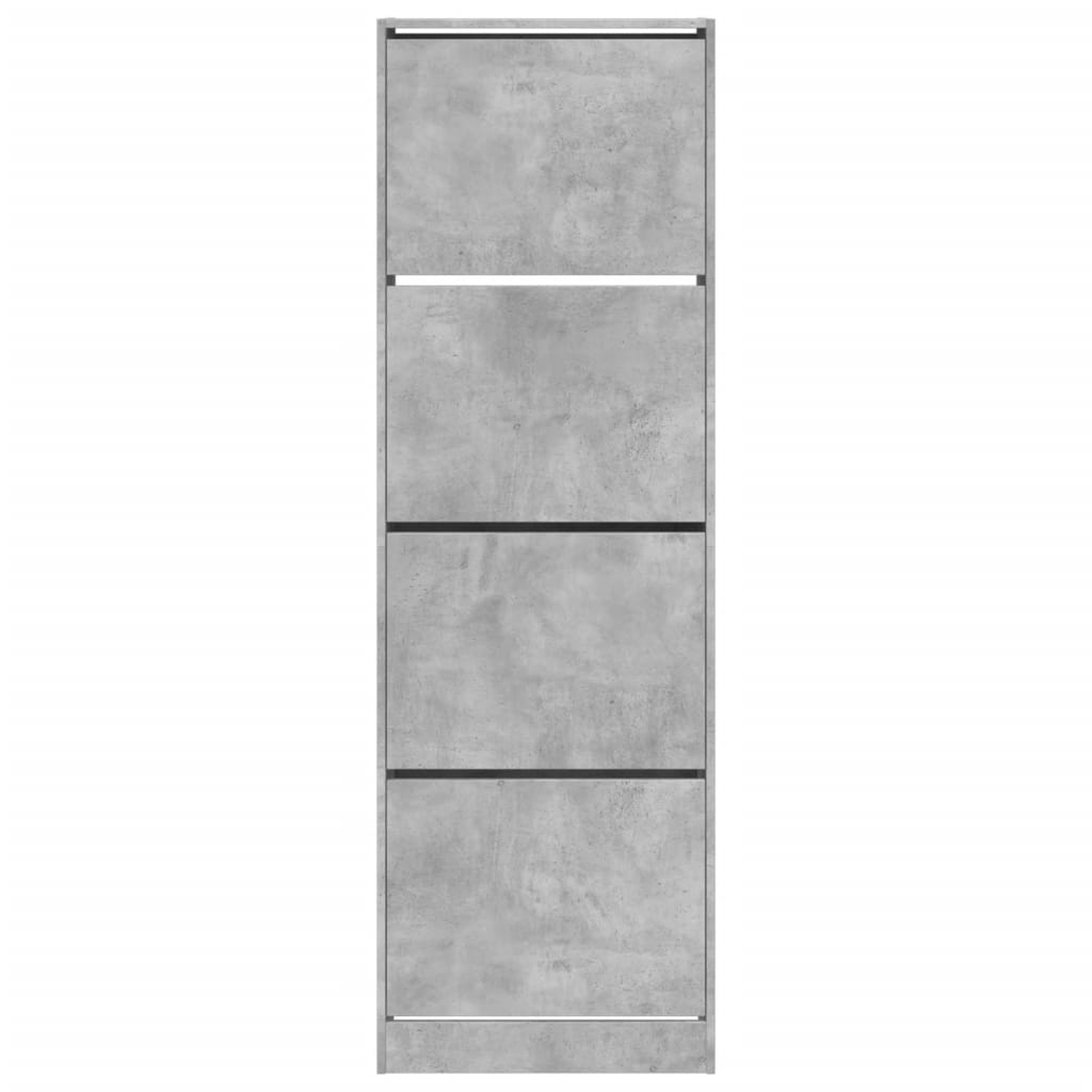 Ormarić za cipele s 4 ladice siva boja betona 60x34x187,5 cm