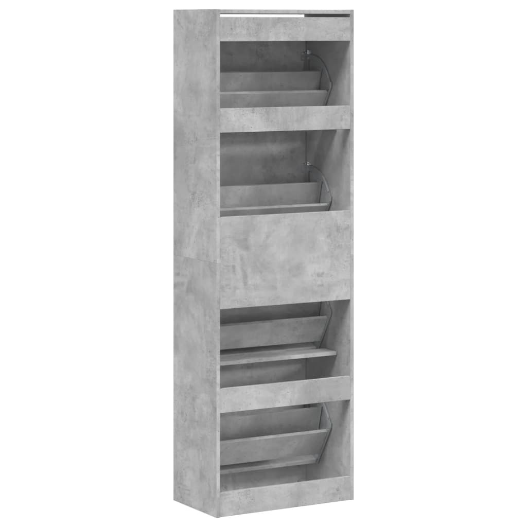 Ormarić za cipele s 4 ladice siva boja betona 60x34x187,5 cm