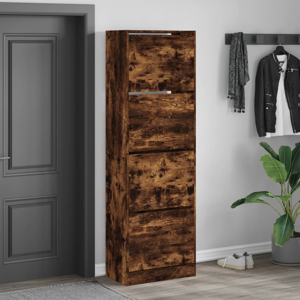 Ormarić za cipele s 4 ladice boja hrasta 60 x 34 x 187,5 cm