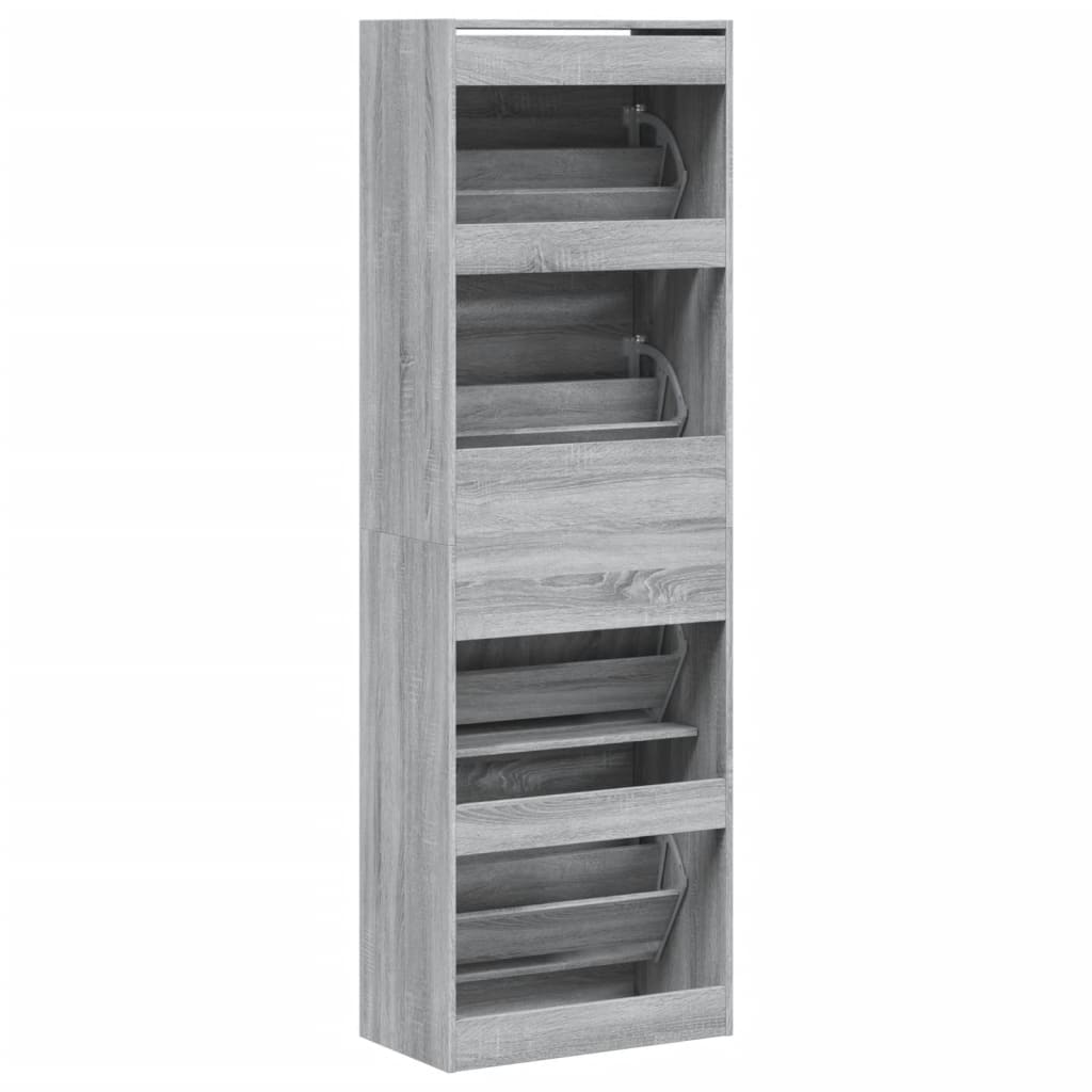 Ormarić za cipele s 4 ladice siva boja hrasta 60x34x187,5 cm