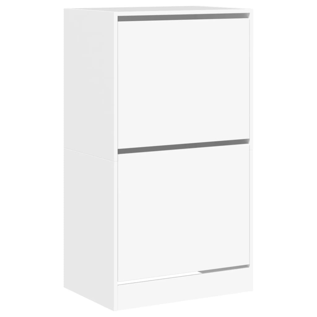 Ormarić za cipele s 2 preklopne ladice bijeli 60 x 42 x 108 cm