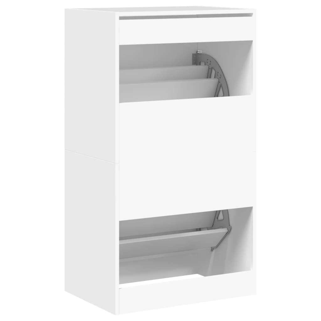 Ormarić za cipele s 2 preklopne ladice bijeli 60 x 42 x 108 cm