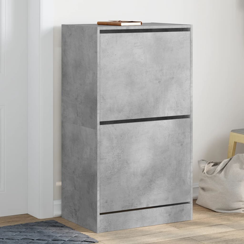 Ormarić za cipele s 2 ladice siva boja betona 60 x 42 x 108 cm