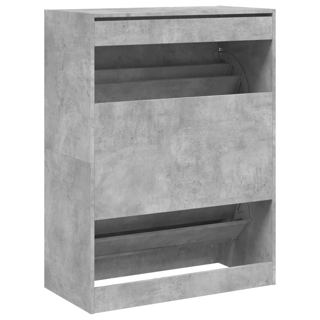 Ormarić za cipele s 2 ladice siva boja betona 80x42x108 cm